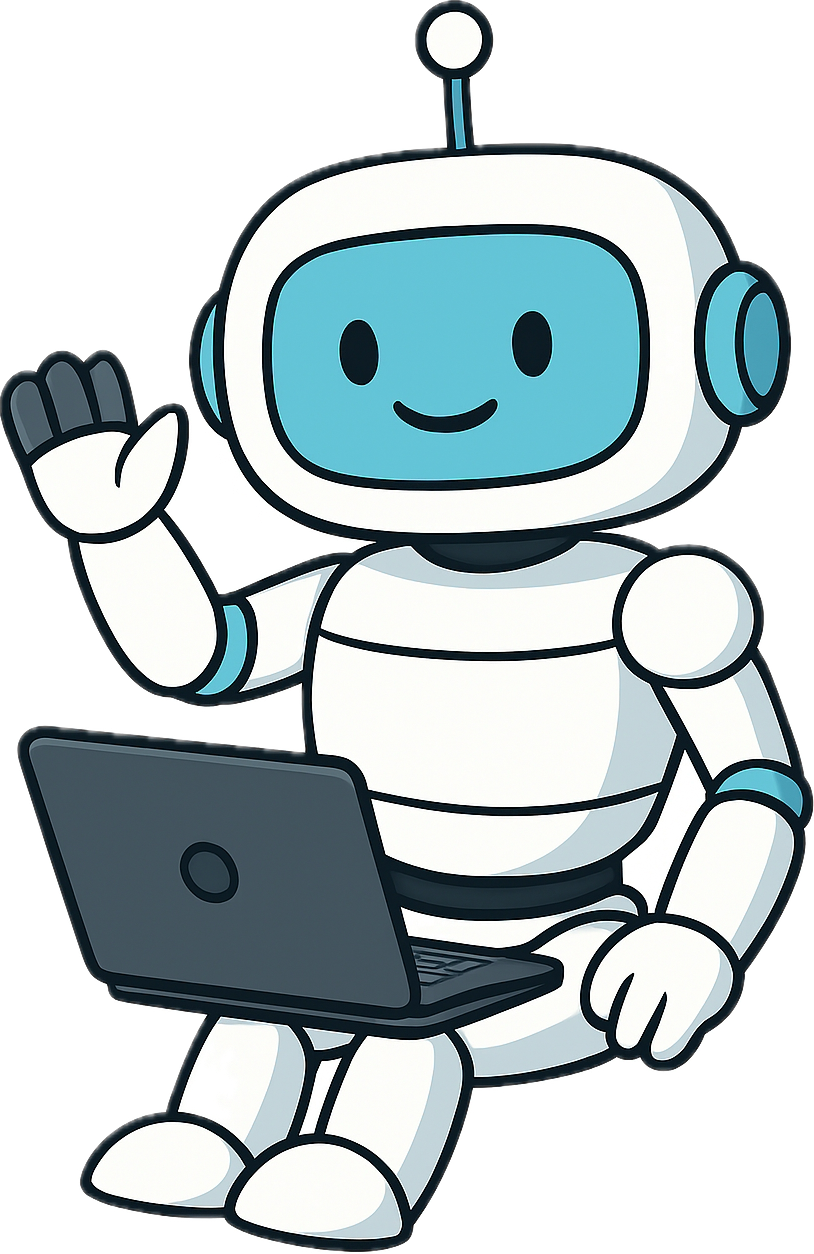 Mascota BotEngine con laptop